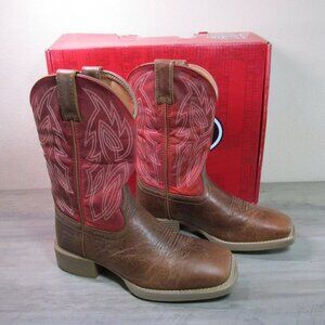 Justin Men's Wide Square Toe 11" J124 Canter Boots Roasted Cognac Water Buffalo